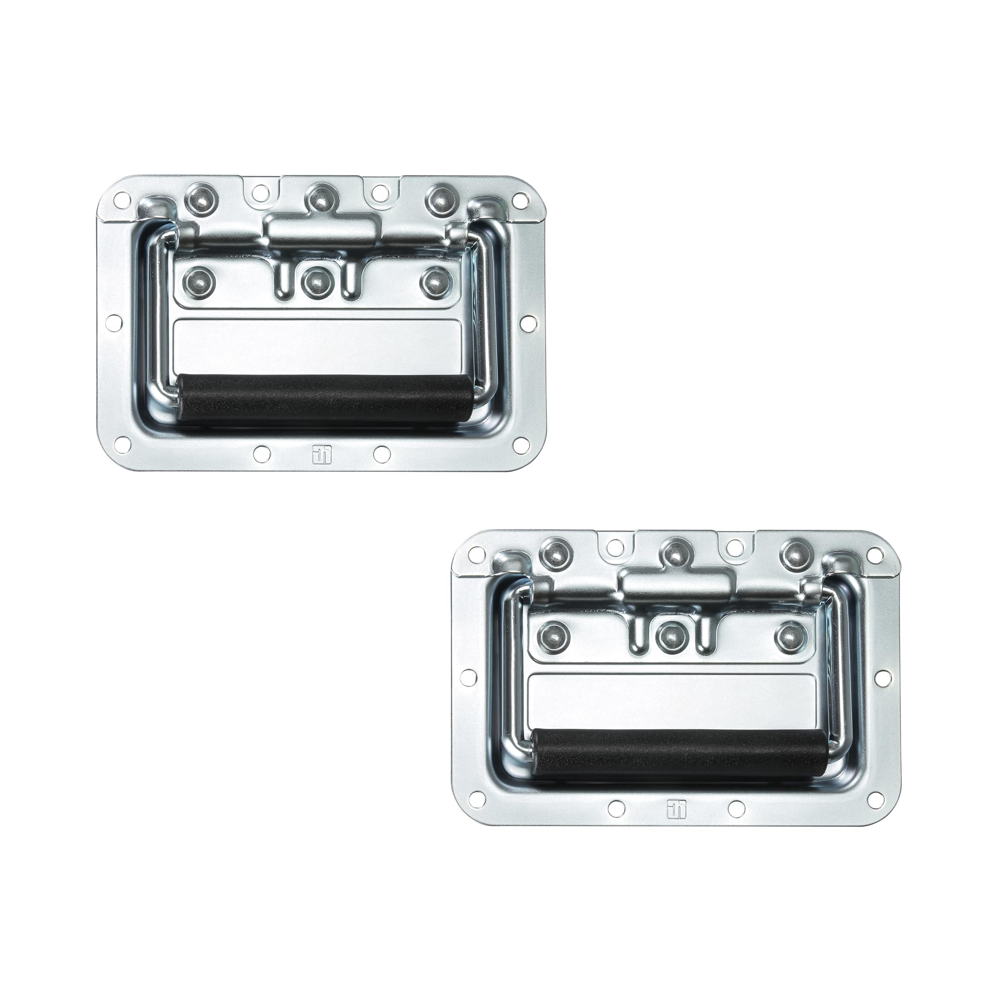 Adam Hall Hardware 34082 M2 AH - 2x retractable steel handle in recessed tray, depth 8 mm