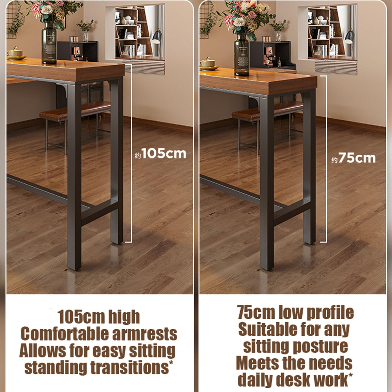 Bartisch Stehtisch Konsolentisch Aus Massivholz Schmaler Konsolentisch Für Küche Café Hinter Dem Sofa In Kleinen Räumen Ohne Stühle A,120 * 40 * 75
