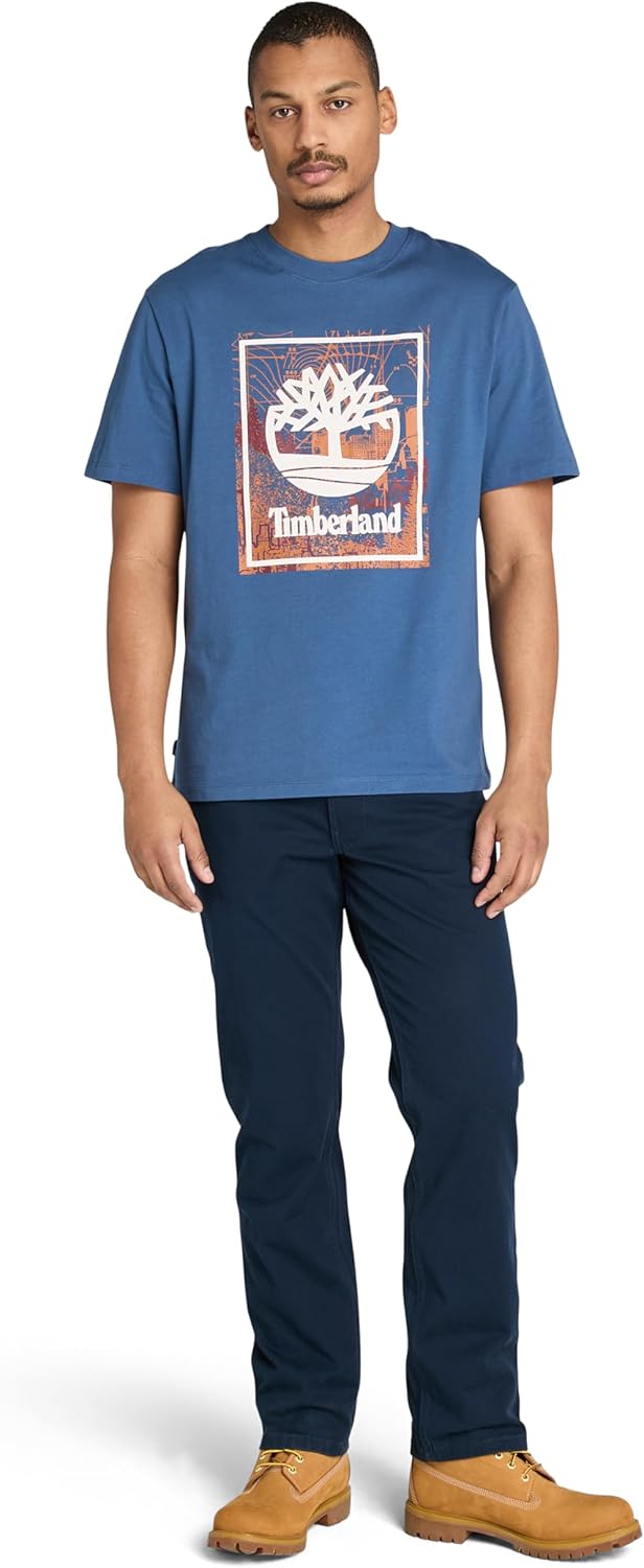 Timberland Mens Front Seasonal Stack Logo Graphic T-Shirt - Image 2