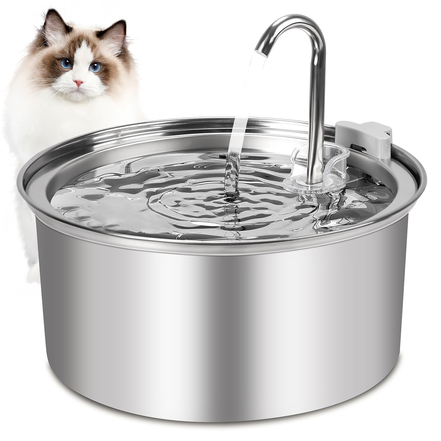 Bebedouro para Gatos, Fonte de Água para Gato, 3.2L Filtro Silenciosa Inox