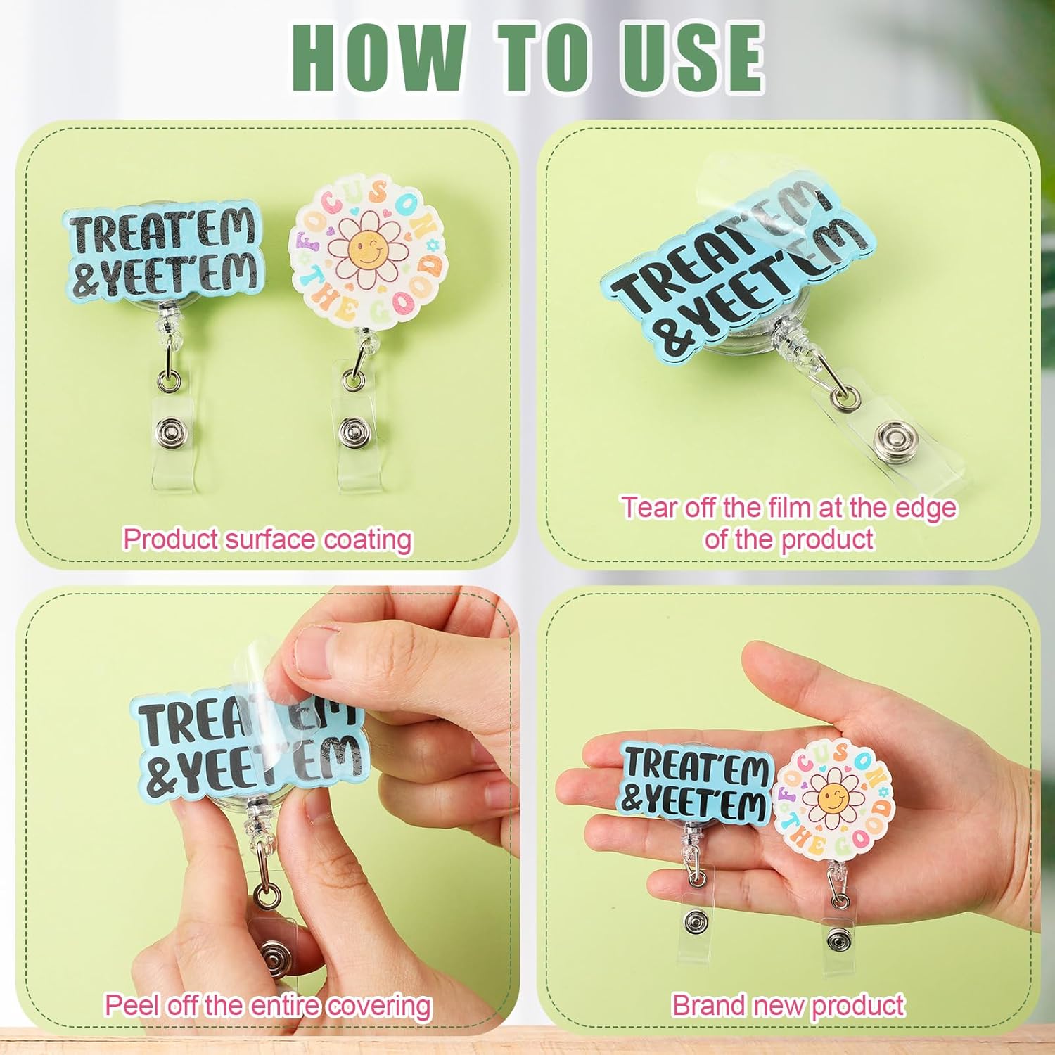 24 Pcs Funny Badge Reel Nurse Cute Retractable Name ID Clip Badge Holder for Doctor Student Medical Assistant Coworker Work Accessories Bulk Gifts(Funny Style) thumbnail