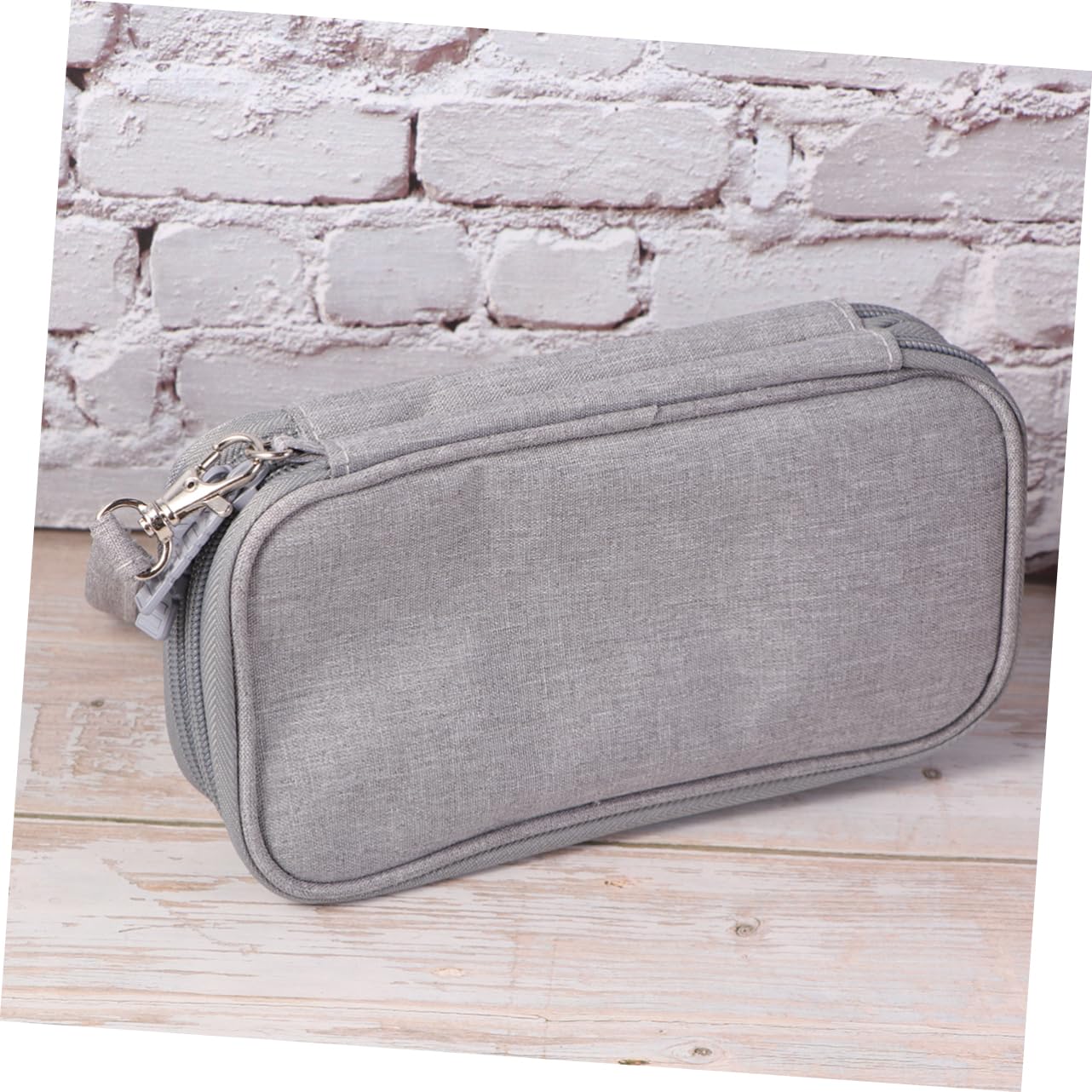 BESTonZON 3pezzi Borsa Da Viaggio Per Cavi Dati e Accessori Borsa Di Stoccaggio Digitale Doppio e Shockproof Con Design Zip e Anello Di Appendimento Grigia