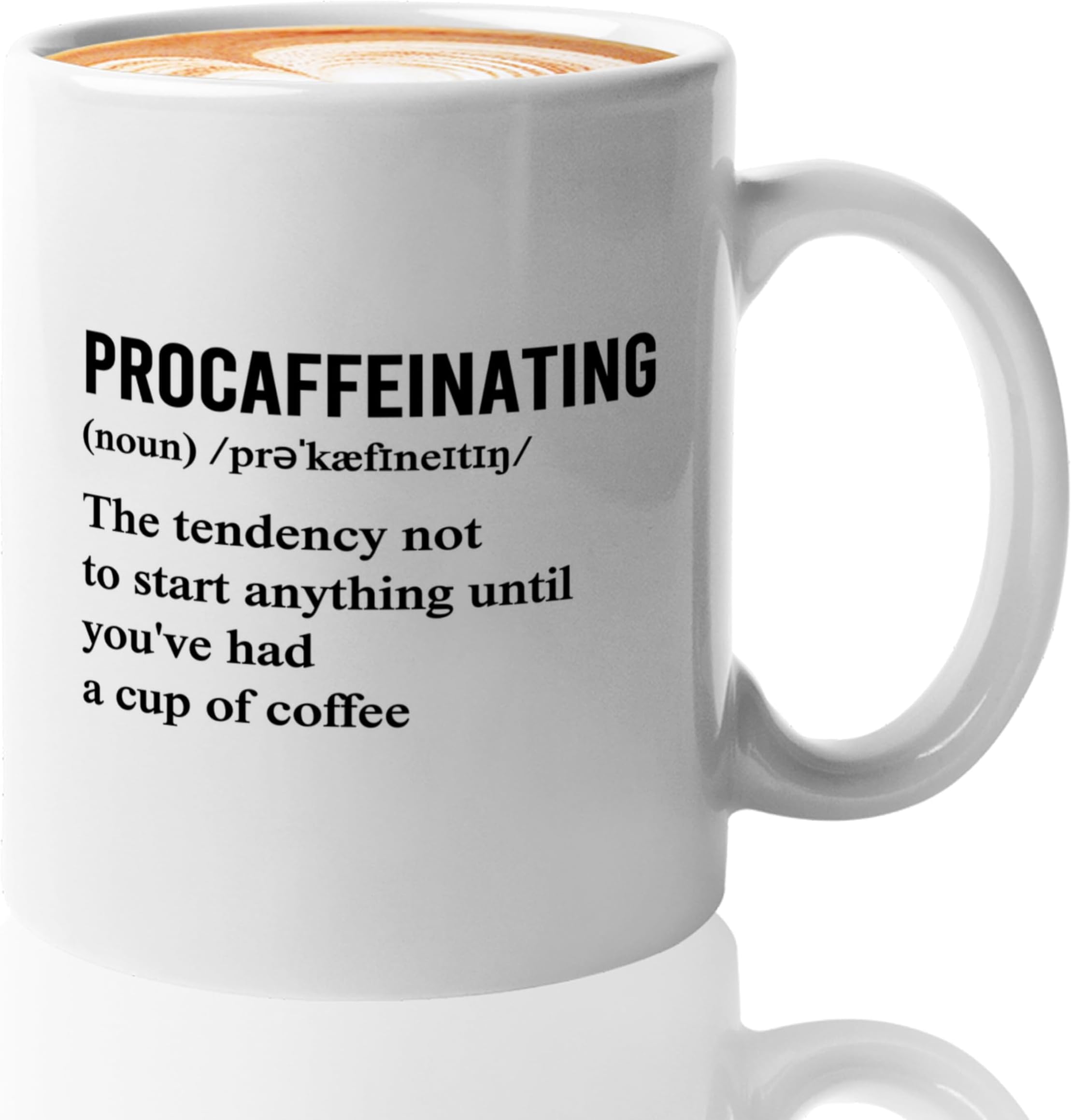 Funny Definition Coffee Mug 11oz White -Procaffeinating - Funny Word Meanings Comical Word Silly Definitions Humorous Funny Dictionary Gifts, BHUGSLEADER8526