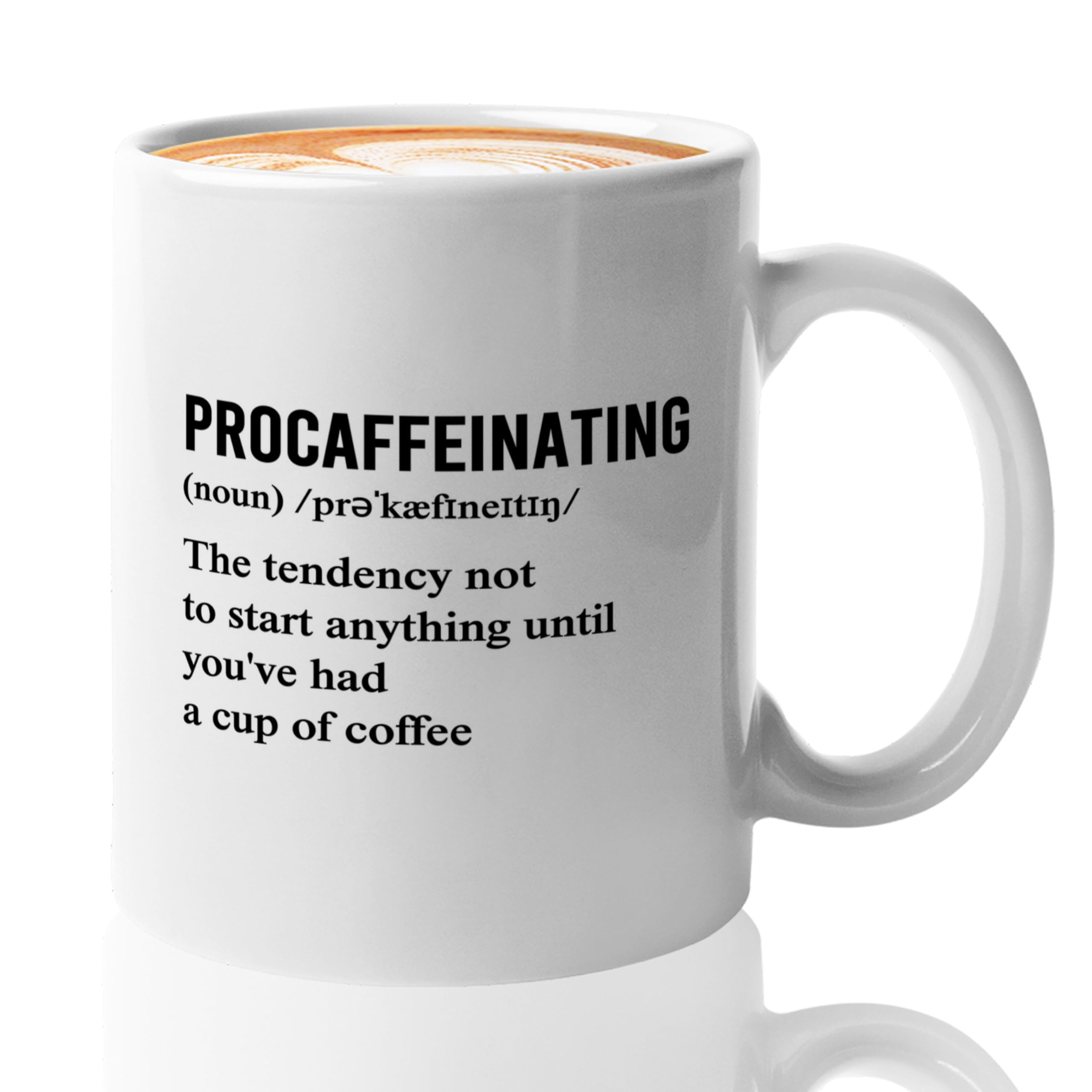 Funny Definition Coffee Mug 11oz White -Procaffeinating - Funny Word Meanings Comical Word Silly Definitions Humorous Funny Dictionary Gifts, BHUGSLEADER8526