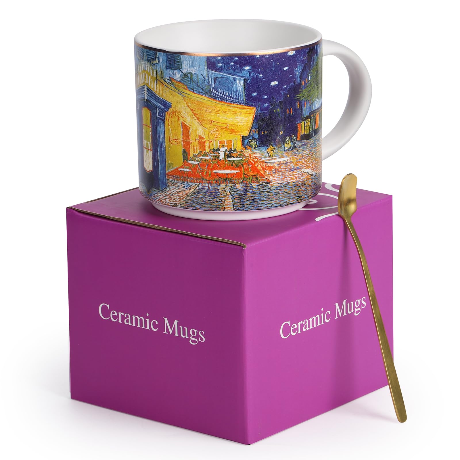 LYXFENGXU Ceramic Mugs 12 oz Coffee Cups Tea Mugs, Elegant Personalized Cups for Office and Home