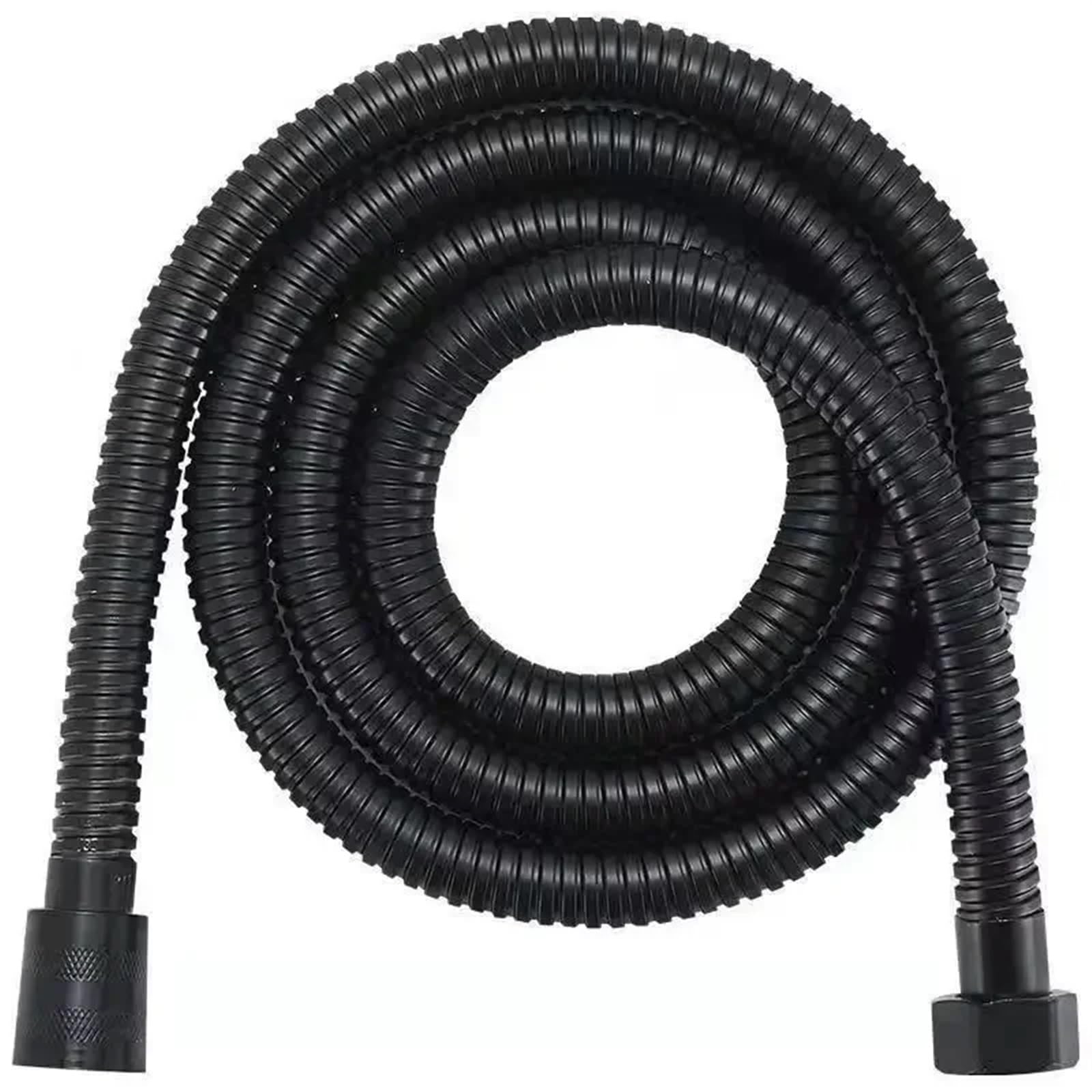 Manguera de Ducha Manguera de ducha Flexible negra/plateada 1,5/2M, extensión tubo baño largo, agua, accesorios, 2 uds(Black,1.5m)