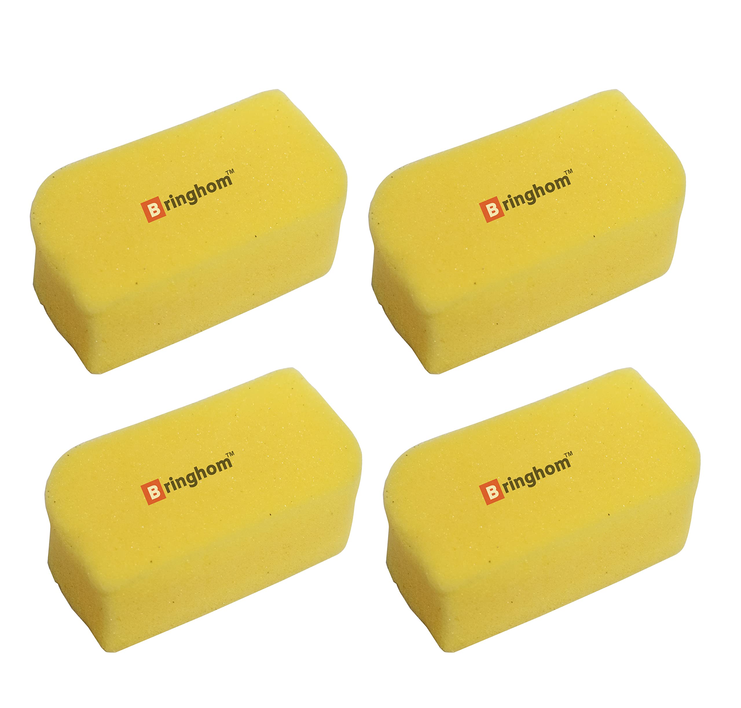 Bringhom Pack of 8 Sponge Foam Scrubber for Multipurpose Cleaning Kitchen Utensils, Crockery, Bathroom Tiles, Glass, Mirror and Automobiles (Size :13x7x4cm) - Yellow 8Pcs (B09LRG1G96) Amazon Price History, Amazon Price Tracker