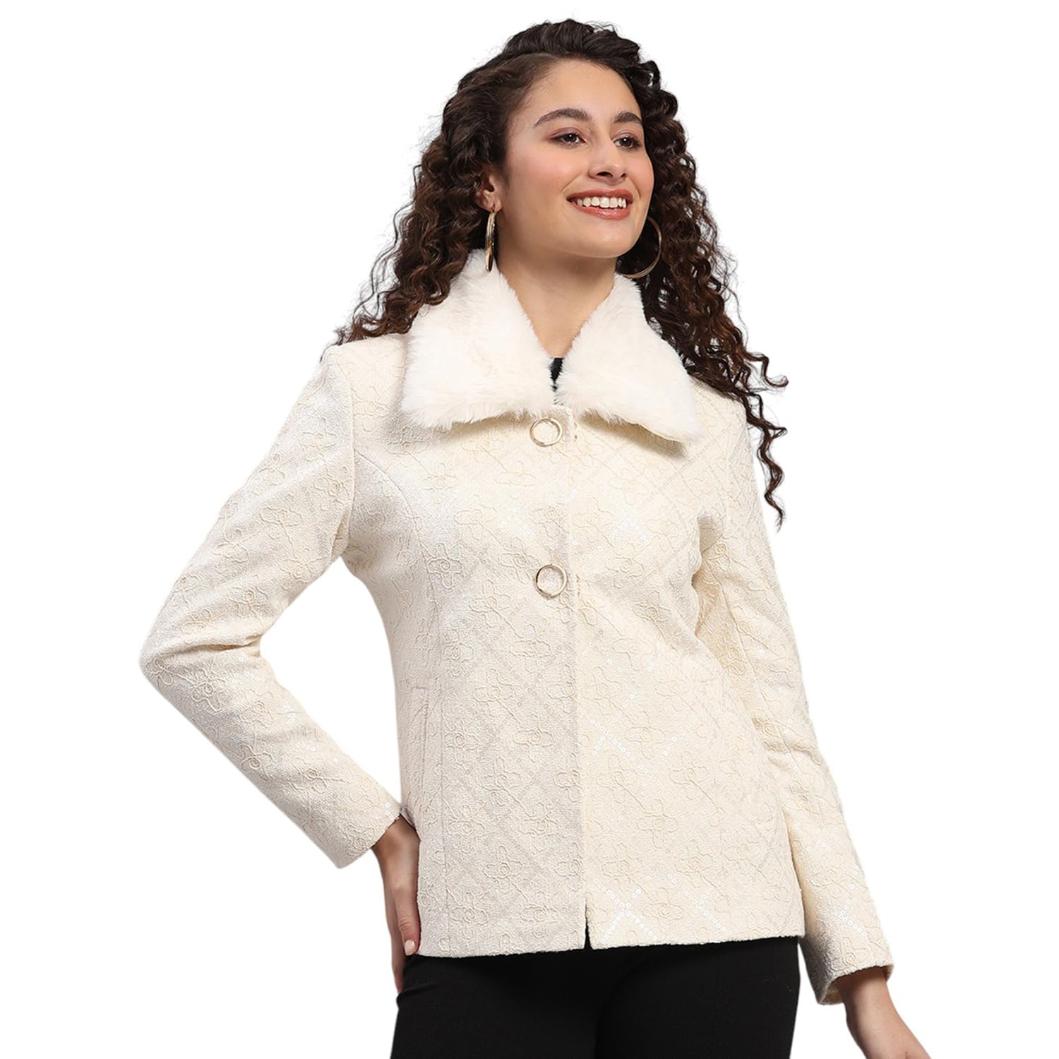 monte carlo Womens Regular Fit Embroidery Button Full Sleeve Winter Coat | Warm Woolen Overcoat for Ladies | Stylish Long Sleeve Buttoned Jacket (Pack Of 1)-picture-40