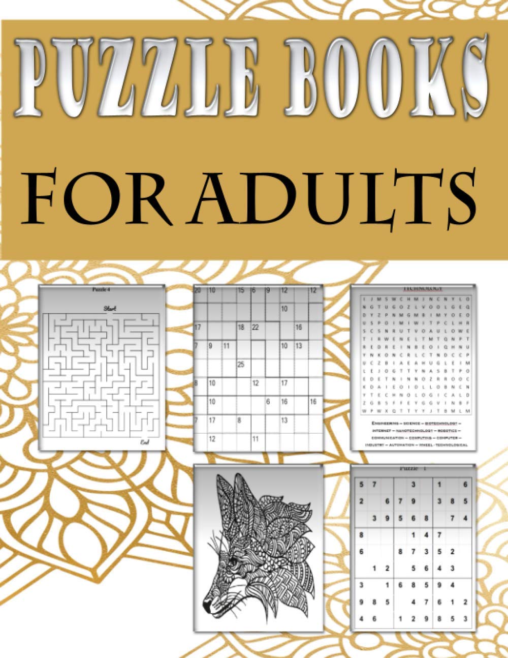 Puzzle books for adults: Fun and relaxing Activity Puzzle Book for Adults, Word search, Sudoku, mandala , Killer Sudoku and mazes 8,5”x11”