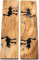 Vista 17 de Báscula de mango de cuerno de búfalo (parte superior plana) - (rojo vino) - (4.50 x 1.25 x 0.25)