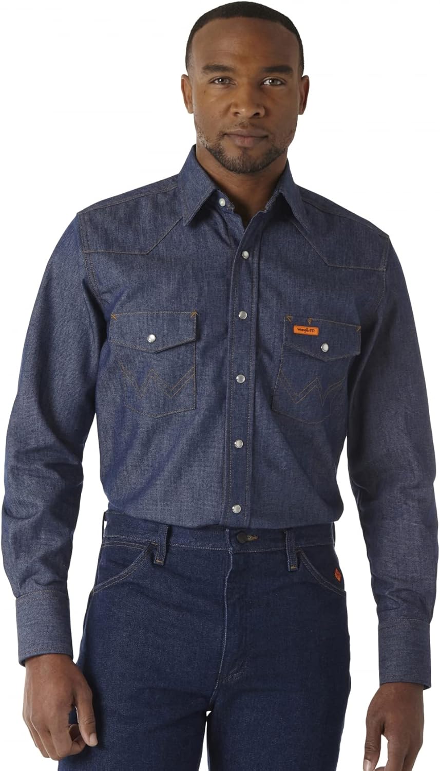 Wrangler FR12127 Western Tops Men's Work Basic Fire Resistant