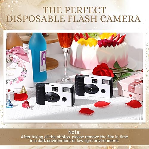 Miniatura 4 de Treela Paquete de 6 cámaras desechables para boda, despedida de soltera, de un solo uso, cámara flash de 1.38 pulgadas para cumpleaños, concierto,