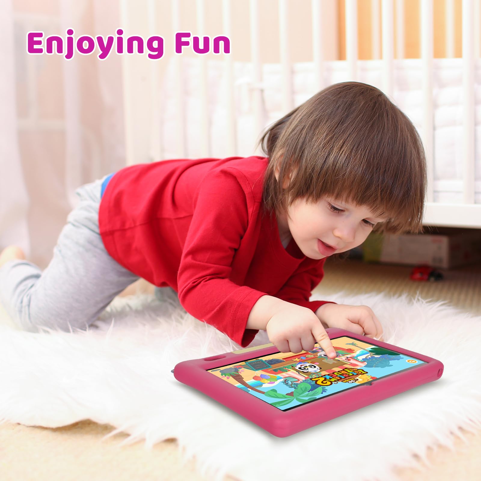 MUISOO 10 Inch Kids Tablet, Android 14, Octa Core Processor, 16GB RAM, 128GB ROM, 1TB TF, 5000mAh Battery, WiFi, Bluetooth, Type-C (Pink) — view 5