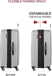 SWISSGEAR Chrome Hardside Expandable Spinner Luggage, Durable Lightweight Suitcase with 360 Spinner Wheels