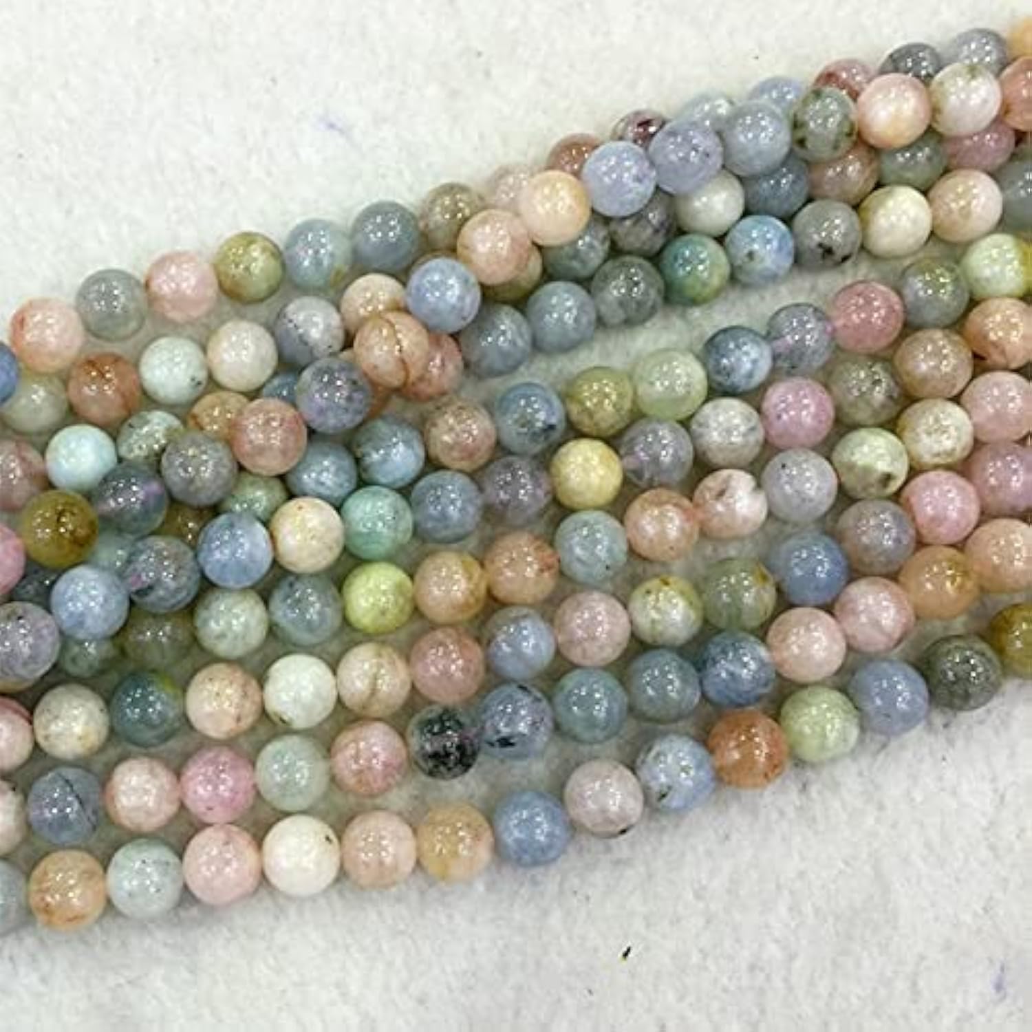 Aigue-marine et morganite naturelle beryl vert en perles rondes 4mm pour DIY