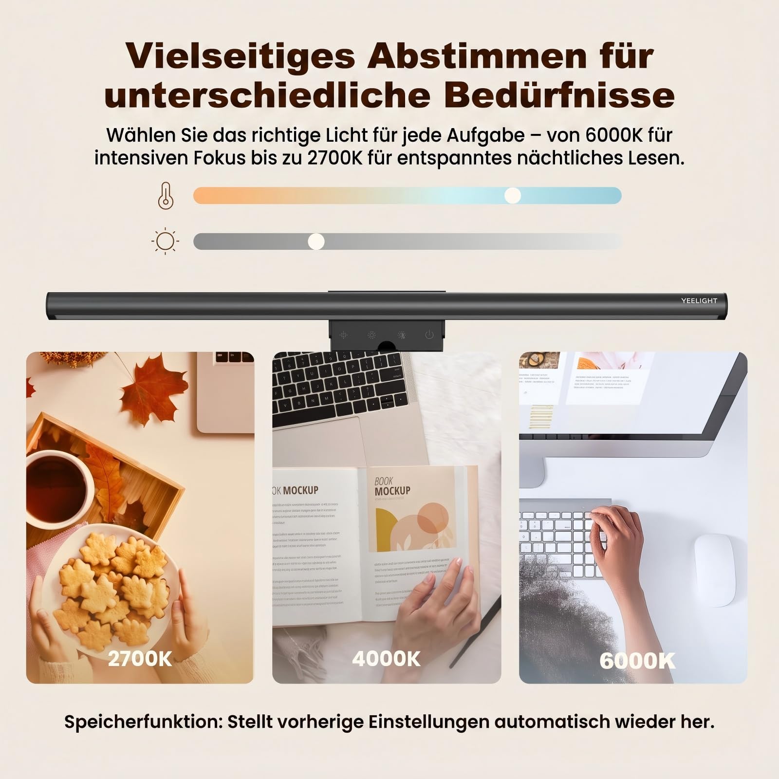 Yeelight Monitor Light Bar RGB, 350LM Blendschutz Monitorlampe, Stufenlos Dimmbar, USB Bildschirmlampe, Pro Screenbar für Home Office & Gaming