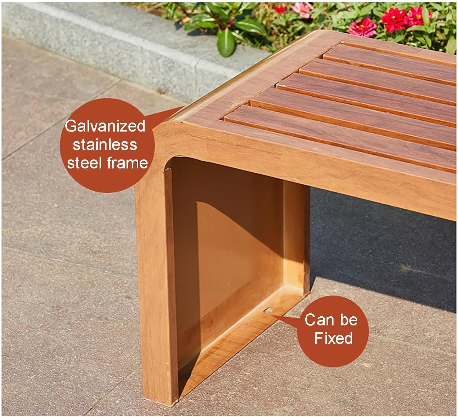 Patio Park Bench, Metal Outdoor Bench, Backless Garden Benches for Sunbathing, Patio, Pool, Lawn, Park Bench(Yellow,47.2in/120cm)