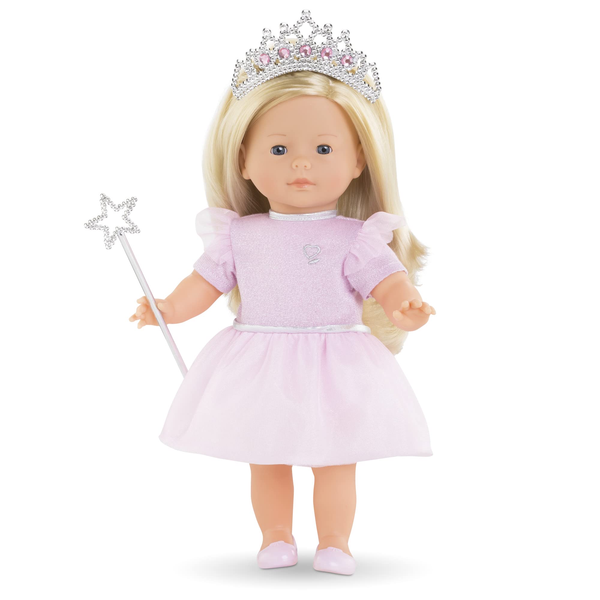 Corolle Prinzessinnen Set, 5 Teile, Prinzessinnenoutfit mit Krone und Zauberstab für alle 36cm Ma Ankleidepuppen, ab 4 Jahre