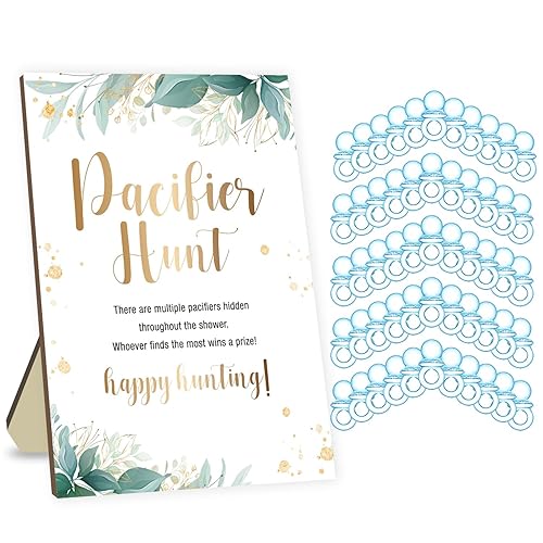 Juegos de caza de chupetes para baby shower, juegos de fiesta de baby shower, juegos de caza de chupetes para baby shower, incluye tablero de