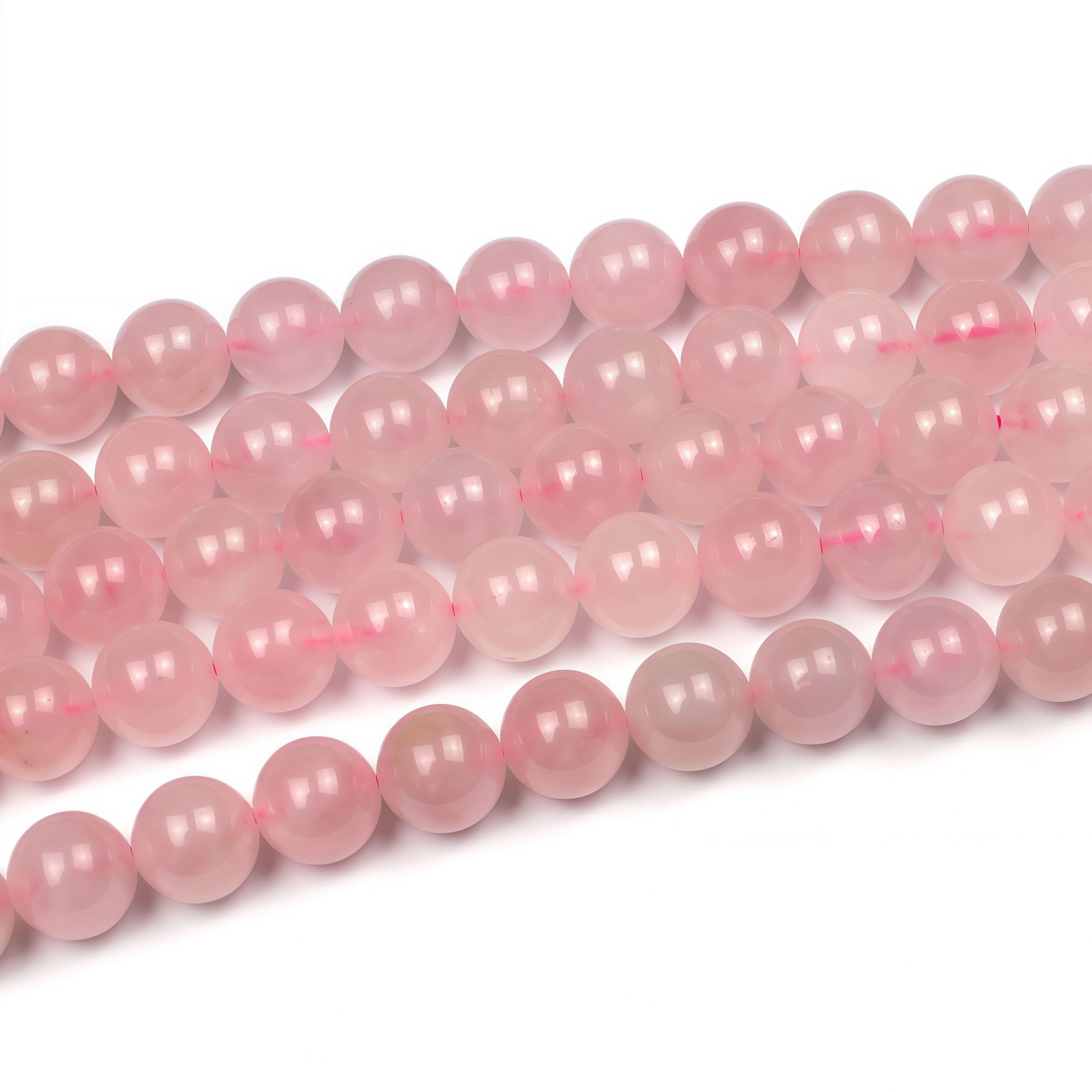 MJDCB 6mm 60 piezas Cuentas de Piedra Cuarzo Rosa Redondas Sueltas Piedras Semipreciosas Naturales para Hacer Joyas Pulseras Collares — view 4