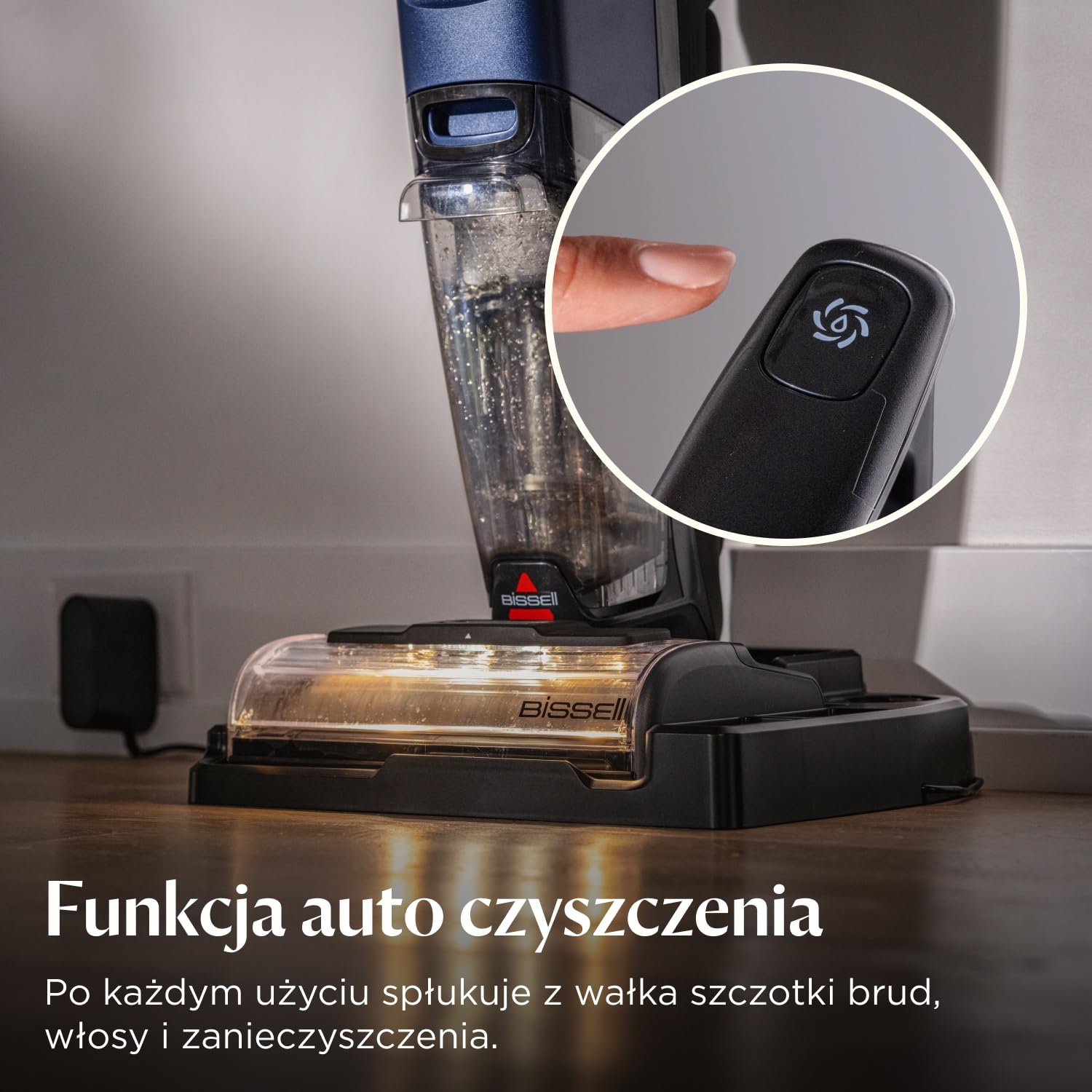 BISSELL CrossWave HydroScrub Odkurzacz Bezprzewodowy Mokro i Sucho 4283N | Do czyszczenia na mokro i sucho, 45 min pracy, z funkcją czyszczenia przy krawędziach, lampy LED