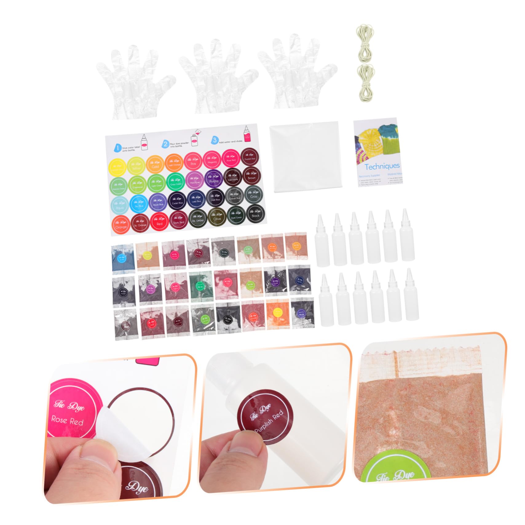 SHINEOFI 1juego Polvo De Teñido Tie Dye Colores Vibrantes Para Ropa Para Diy y Fiestas Adultos Kit De Teñido Para Halloween y Manualidades