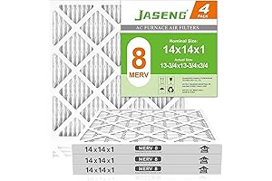 JASENG 14x14x1 AC Filter MERV 8 Dust Defense Furnace Air Filters (4-Pack)