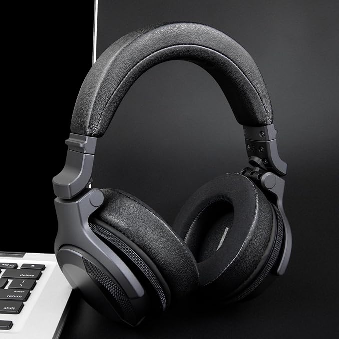 Almohadillas refrigerantes SOULWIT de 80 mm para auriculares Pioneer DJ HDJ-CUE1, cojines para orejas con espuma de aislamiento acústico de alta densidad miniatura 4