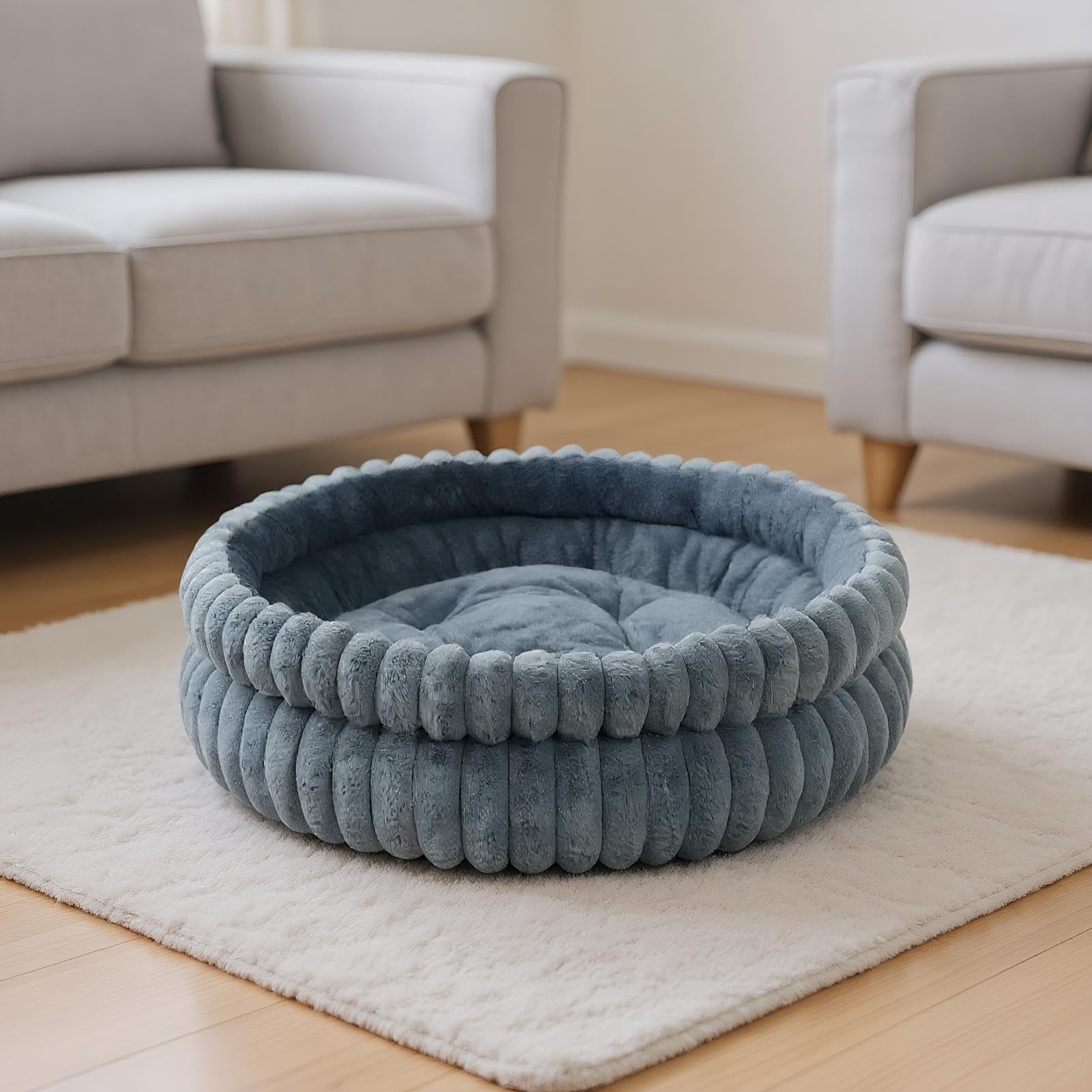 Cama de Cachorro Lavable Calmante Desmontable Peluche Pelo Sintético Suave