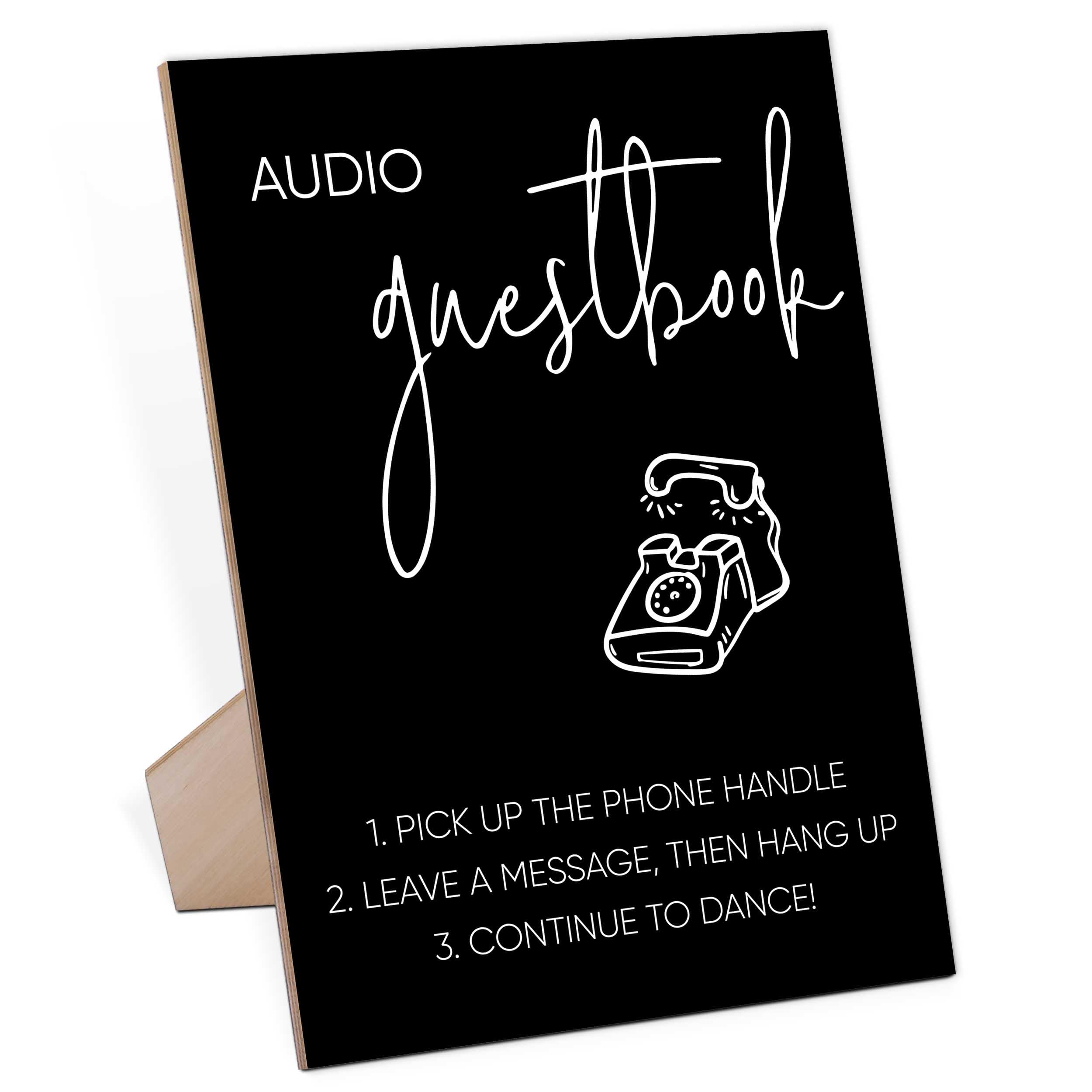 Audio Guest Book Sign, Minimalist Wooden Sign With Stand, Wedding Reception Signs, Party Supplies, Bridal Shower Centerpieces, Engagement Party
