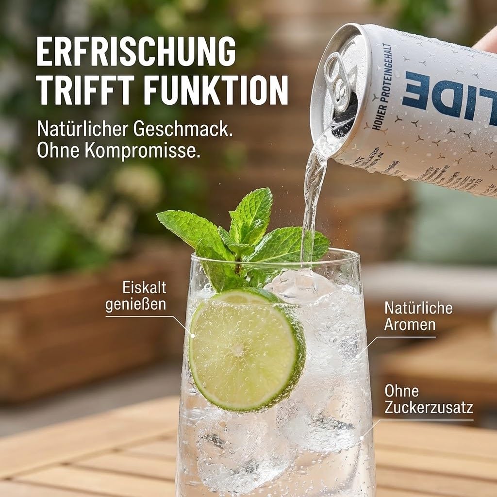COLLIDE Kollagen Protein Drink – Minze-Limette - 2x 12x250ml - Zuckerfrei & High Protein - Mit Collagen Hydrolysat Peptiden, Vitamin B6 &12, Folsäure, Biotin & Koffein