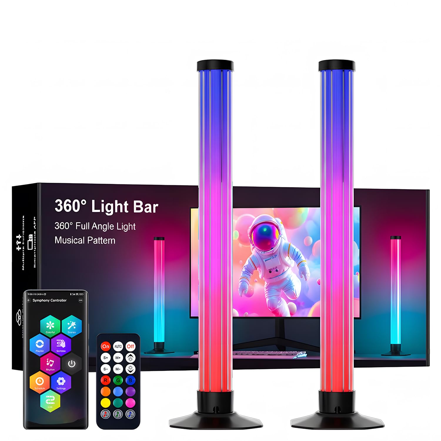 AURORIONCG 43cm LED Lightbar, 360° RGBIC TV Hintergrundbeleu
