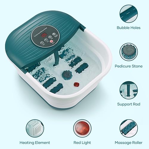 Miniatura 6 de Masajeador de baño de spa para pies con calor burbujas y vibración 95-118  de temperatura ajustable de calentamiento rápido y pedicura para pies con