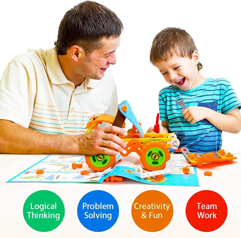 136 PCS STEM Learning Toys - Educational Engineering and DIY STEM Construction Kit - Building Set for 6 7 8 9 10+ Year Olds Boys & Girls That Love to Build - Creative Stem Gift Play Set for Kids