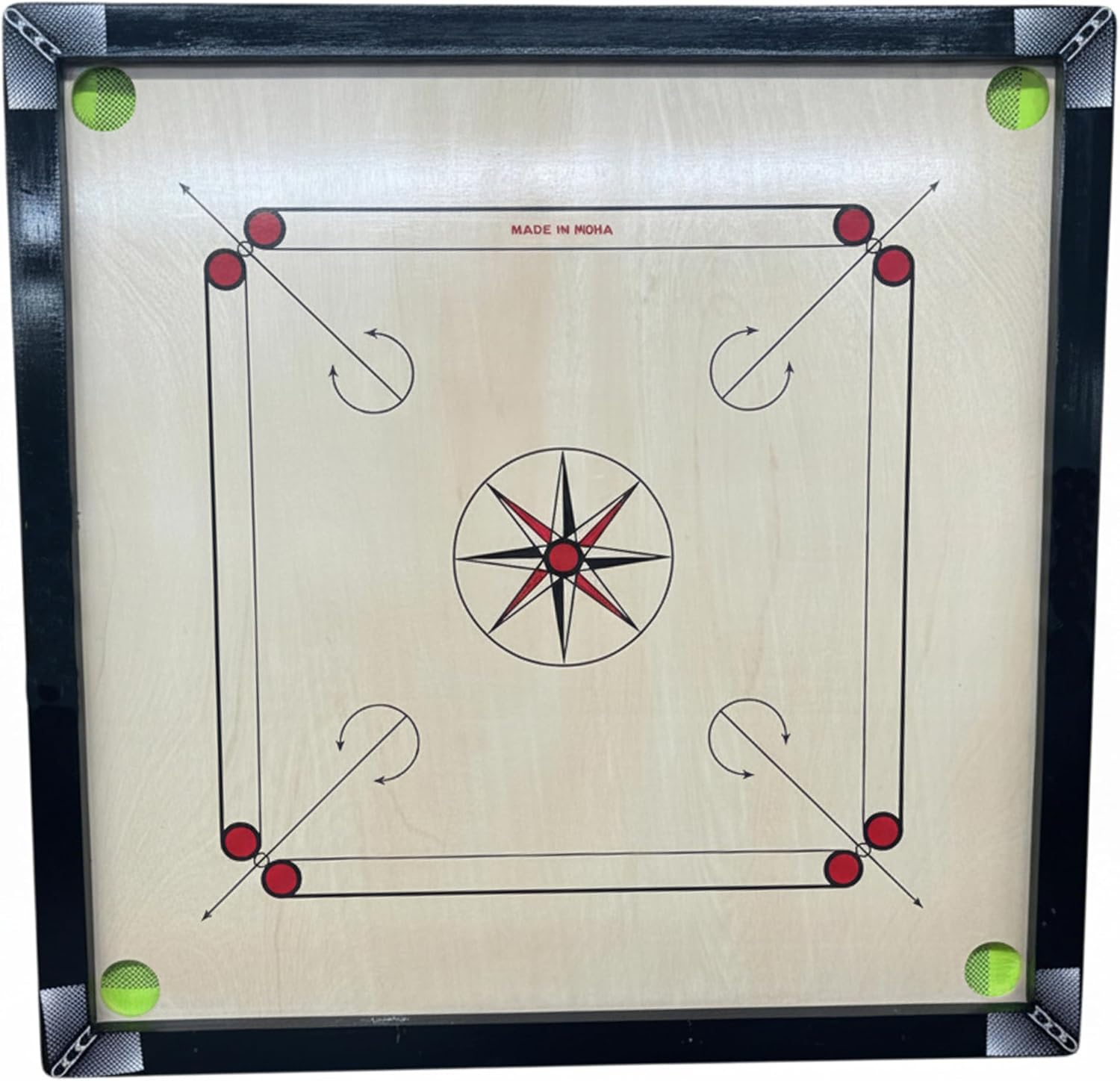 Carrom Board with Coins, Striker & Bori Powder Smooth Surface, Professional Quality Wood Frame Sealed Pockets Water-Resistant (Brown 34 Inches)
