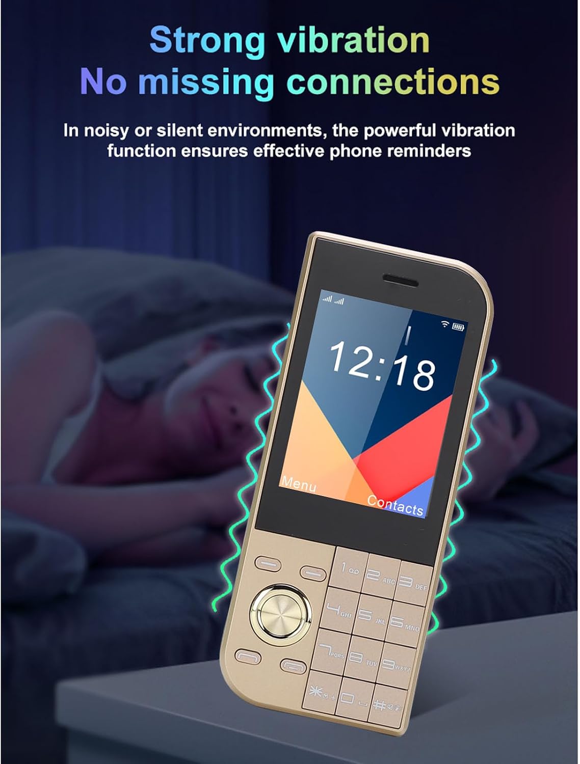 Diydeg 2G Cell Phone for Seniors, Mobile Phone for Elderly, Old Phone with 2.8in HD Screen, Triple SIM Card Slots, 3800mAh Battery, Big Buttons, Camera, FM Radio, LED Flashlight (Gold)