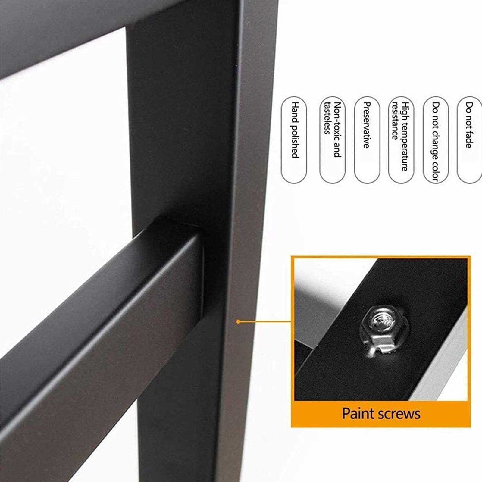 Portasciugamani riscaldato elettrico Radiatore da bagno Scaldasalviette a parete a 7 barre, Portasciugamani riscaldato elettrico in acciaio inossidabile 304, Efficienza energetica 80W (Cablato nero)