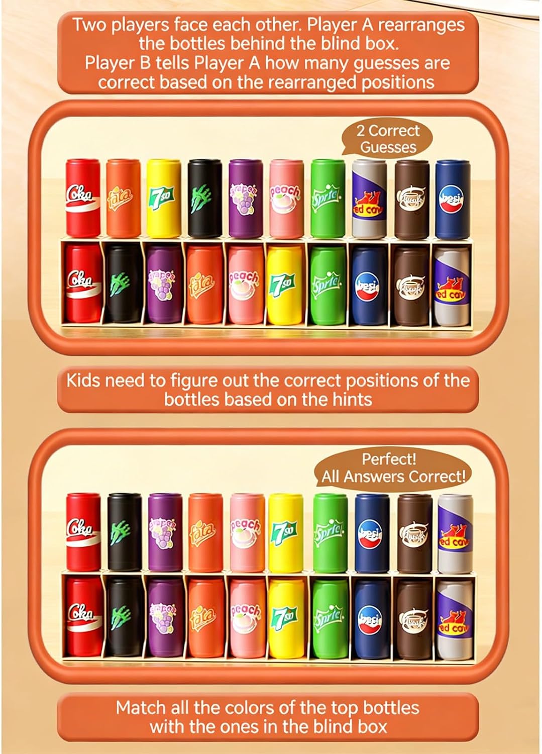 Learning Color Toy Fun Beverages Color Matching Early Childhood Guessing Memory Exercise Logical Thinking Portable Safe Memory Training