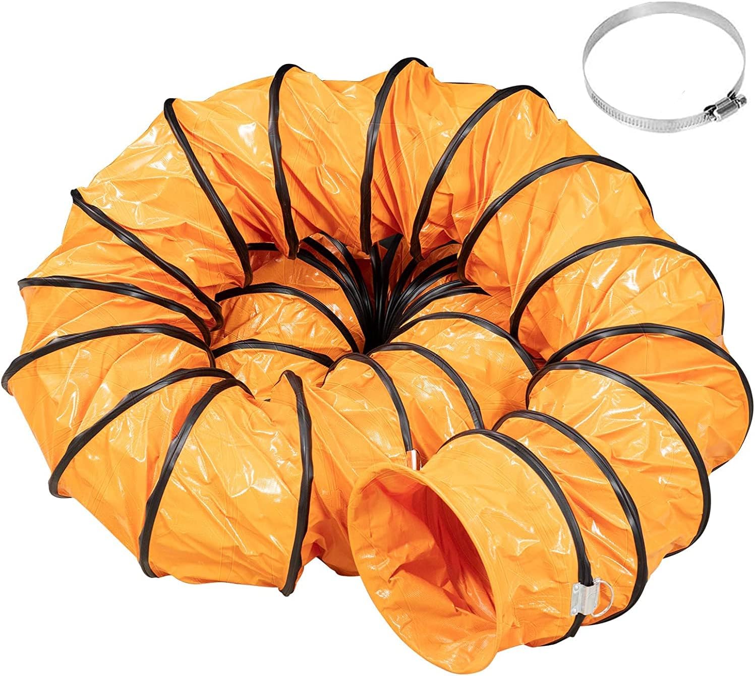 CADPXS 8" PVC Flexible Duct Hose for Shield HEPA 550 Air Scrubber, Easy Storage (8 Inch x 16.4 Feet, Outlet)