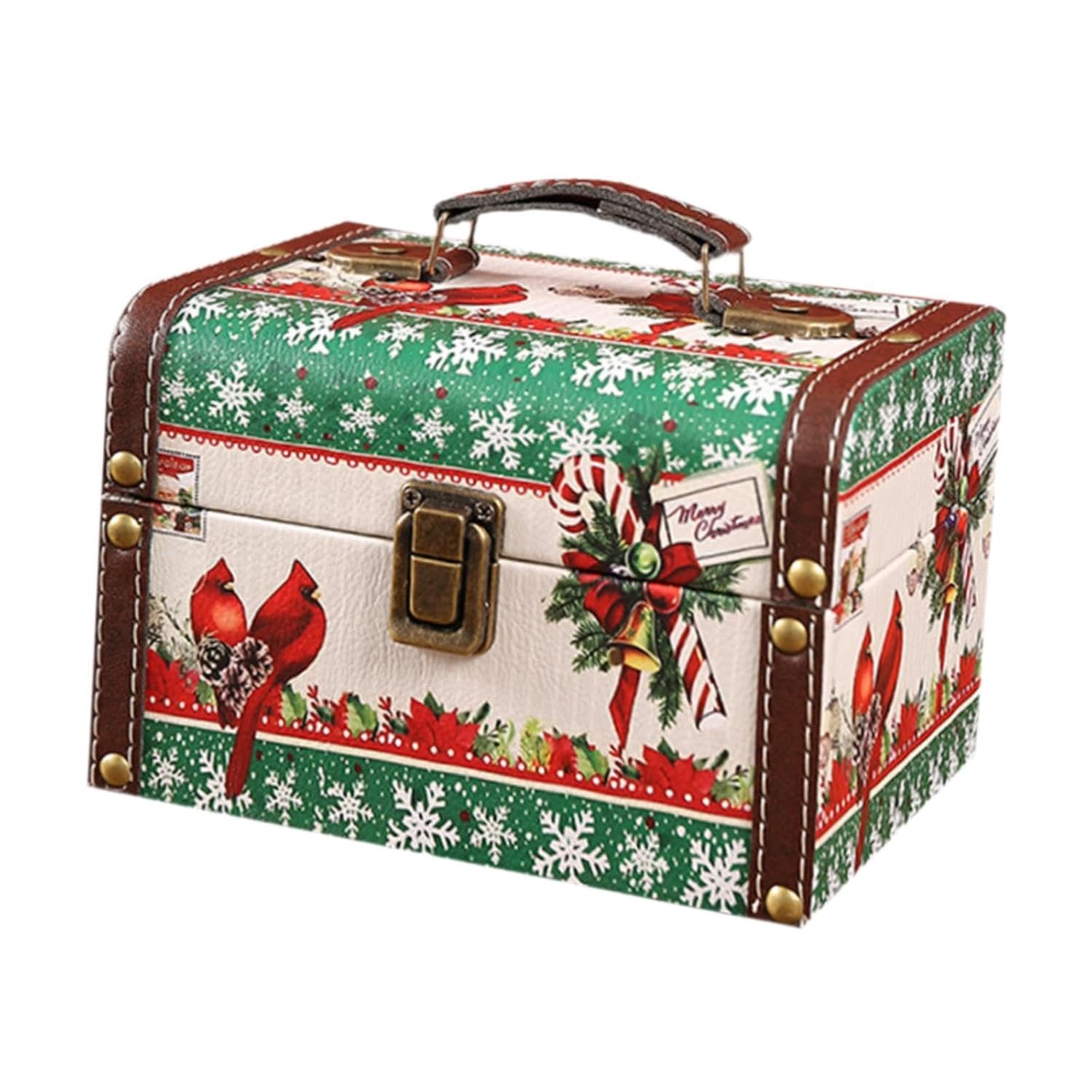 Wooden Jewelry Box Christmas Vintage Storage Box for Birthday Christmas Gift S