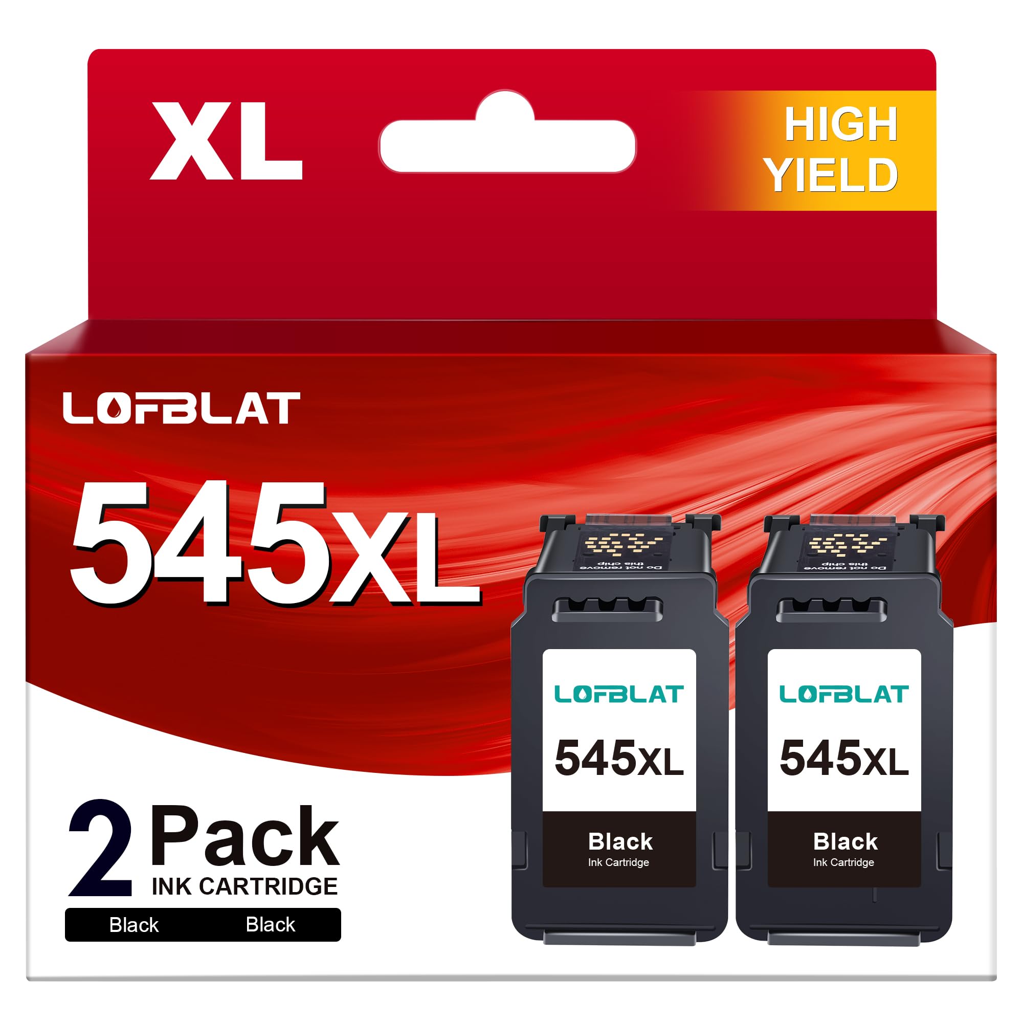 LOFBLAT PG 545 XL Schwarz Ersatz für Canon Druckerpatronen 545 Multipack Black für MX495 Patronen Pixma TS3350 MG2550s TS3150 TR4550 MG3050 TR4551 MG2950 MX490 MG2555s (2er-Pack Schwarz)