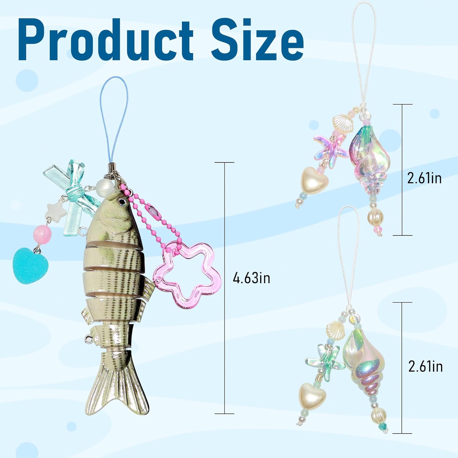 3 Pcs Realistic Fish Keychains for Fishing Enthusiasts Style Bag Charms Purse Accessories Gift Ideas for Men and Women - Image 2
