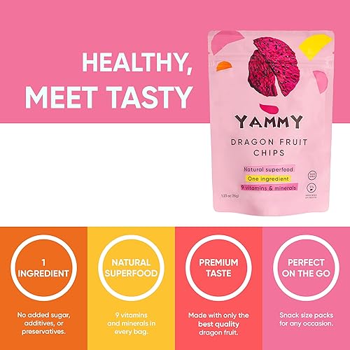 Miniatura 2 de Yammy Chips de fruta de dragón seco, para bebidas, refrescos, aperitivo de superalimento de 1 ingrediente, saludable, crujiente como trozos de fruta
