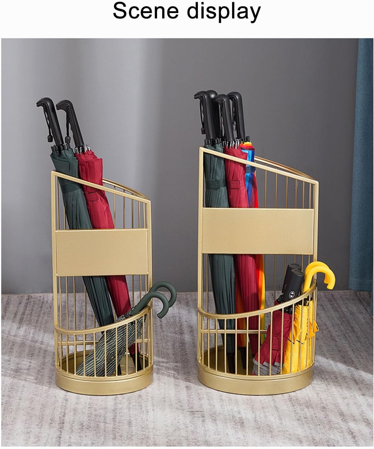 Commercial Umbrella Basket with Drip Tray Large-Capacity Standing Umbrella Stand for Entryway, Office Heavy Duty Square Umbrellas Stand Rack Corridor Entrance Umbrellas Storage She