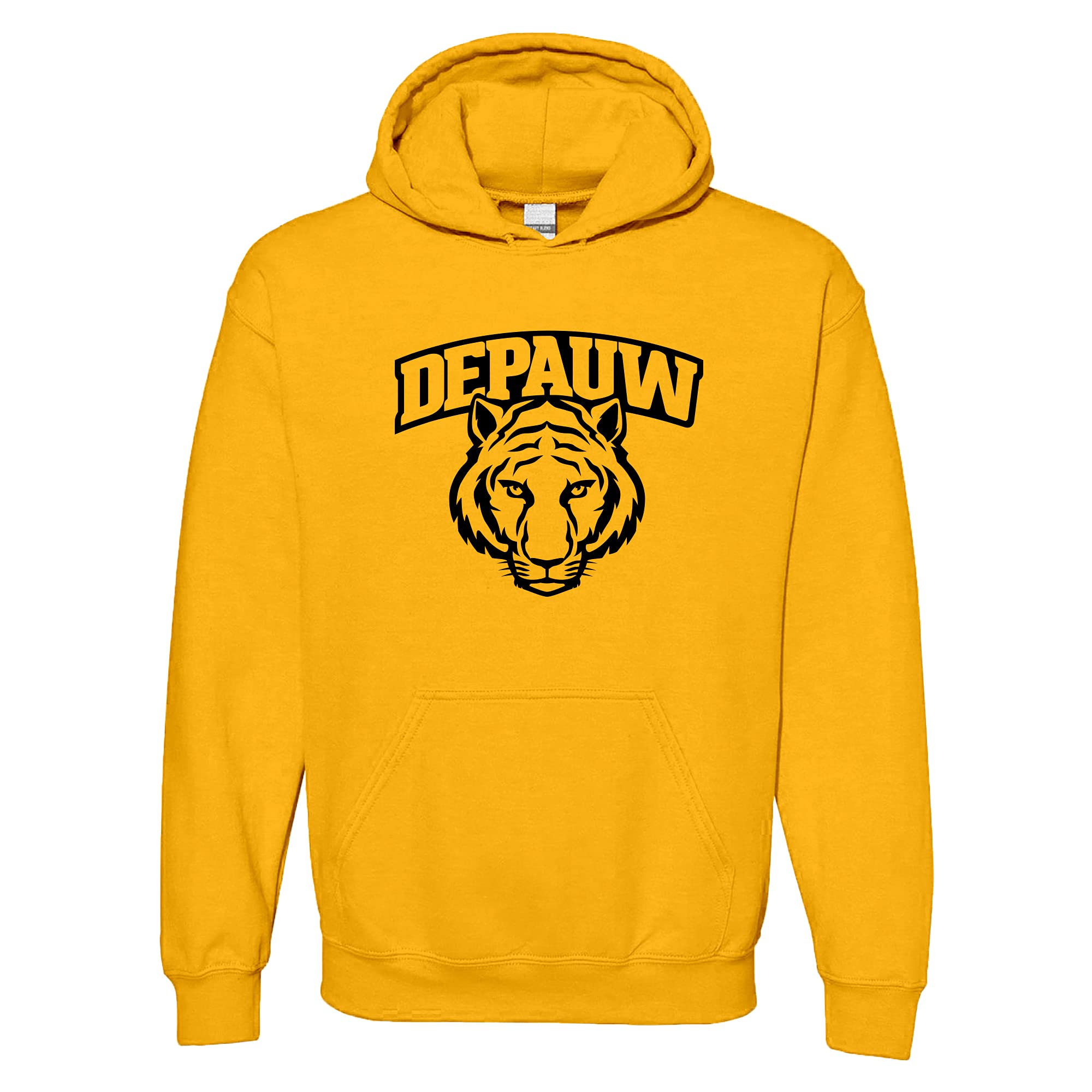 NCAA Officially Licensed College - University Team Color Arch Logo Hoodie, Depauw Tigers Gold, S โ image 1