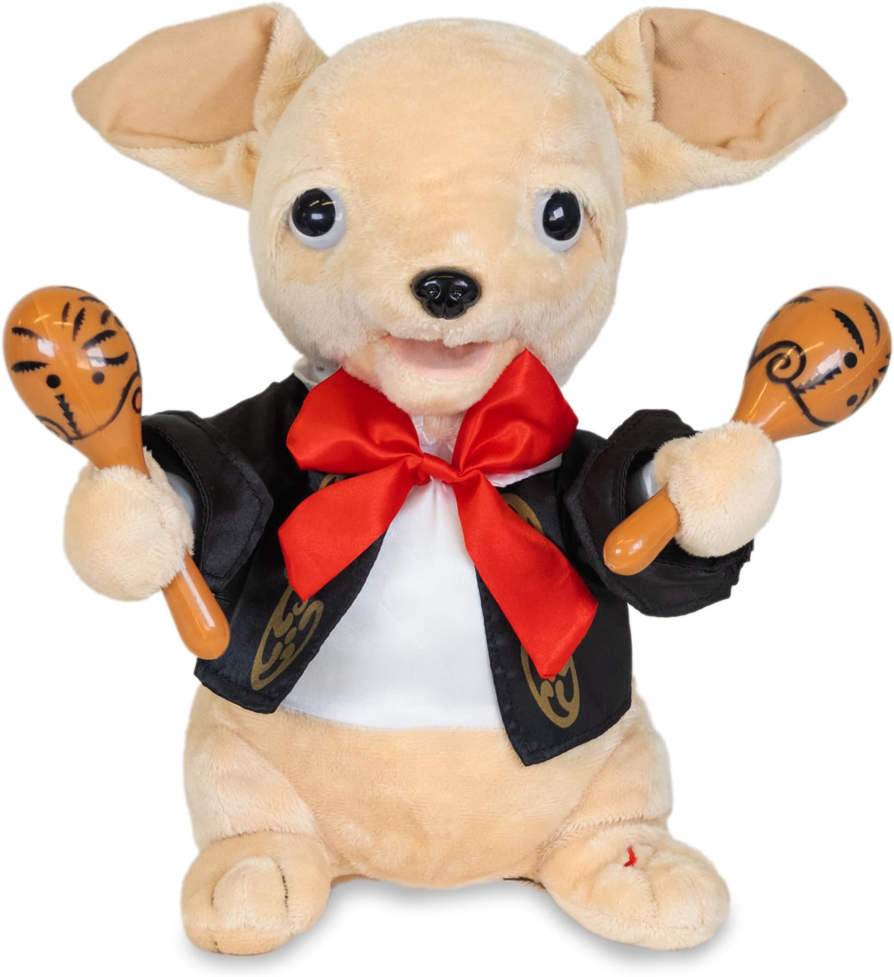 Cuddle Barn Chuey Bamba 12" Singing Chihuahua Animated Plush Toy, Shakes Maracas to La Bamba | Cinco de Mayo Party Gift | Great for Birthdays & Celebrations | Fun Toy for Kids, Adults