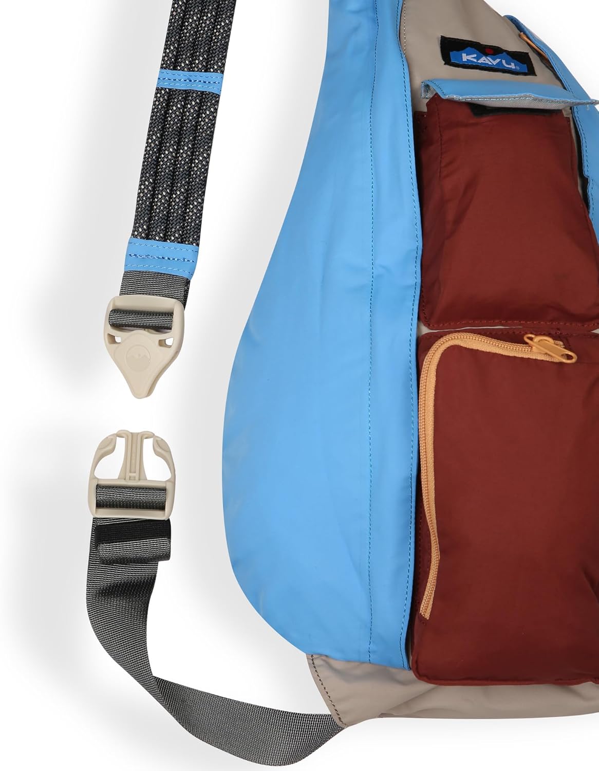 KAVU Slingback Pack with Adjustable Rope Shoulder Strap, Sea Ridge