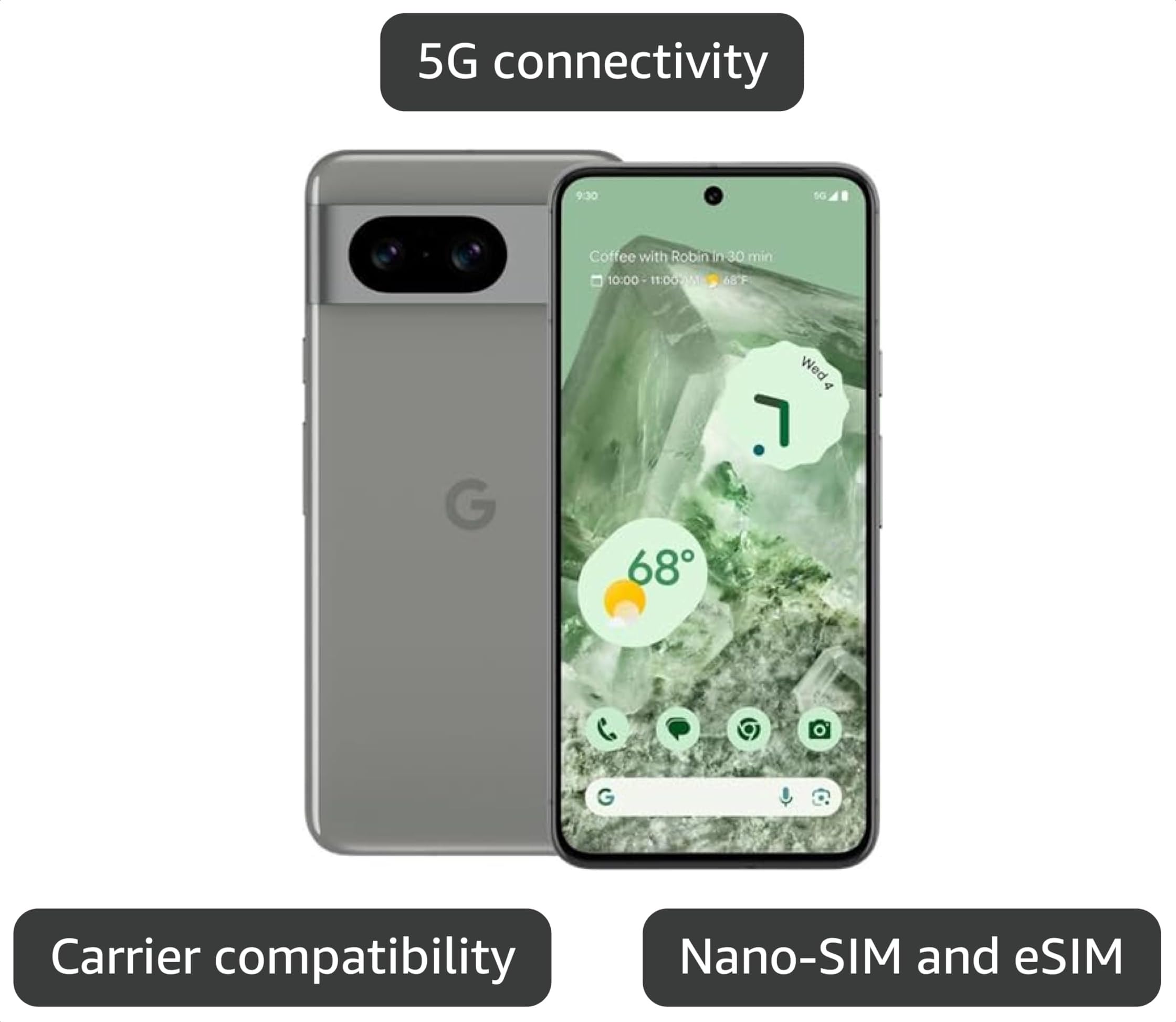 Amazon.com: Google Pixel 8 5G,US Version, 128 GB Hazel - Unlocked