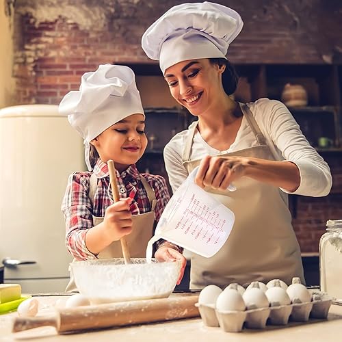 Miniatura 5 de Kanayu 36 tazas medidoras de plástico transparentes con boquilla y asa de capacidad de agarre, jarra graduada transparente para líquidos de agua