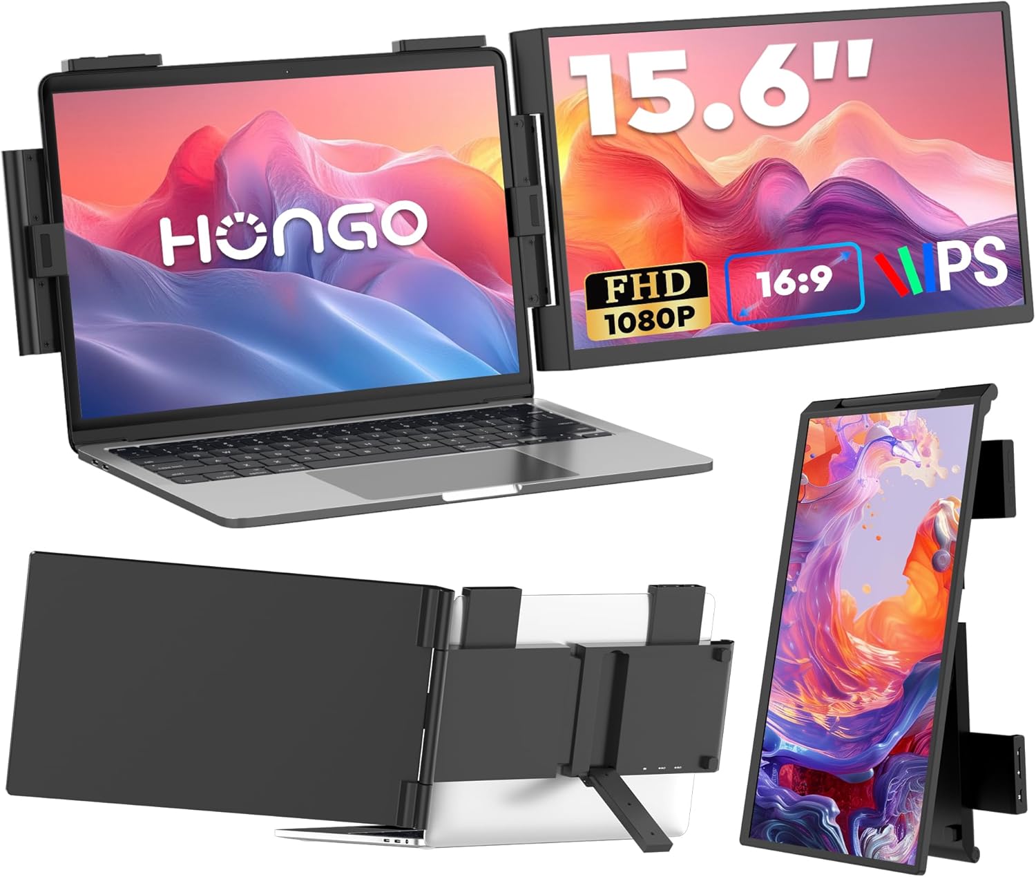 Laptop Screen Extender, 15.6″ FHD 1080P Dual Monitor, Laptop Monitor Extender for 14″-16″ Laptops, Second Screen with USB-C/HDMI Port, Plug n Play for Windows/Mac/Android/Switch/PS5 Laptop Screen Extender, 15.6″ FHD 1080P Dual Monitor, Laptop Monitor Extender for 14″-16″ Laptops, Second Screen with USB-C/HDMI Port, Plug n Play for Windows/Mac/Android/Switch/PS5